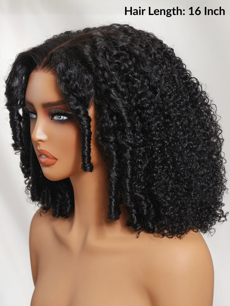 Sunber 200% Density 7x5 Pre Cut Pre-Styled Finger Coils Afro Kinky Curly Lace Wig With Invisi Drawstring