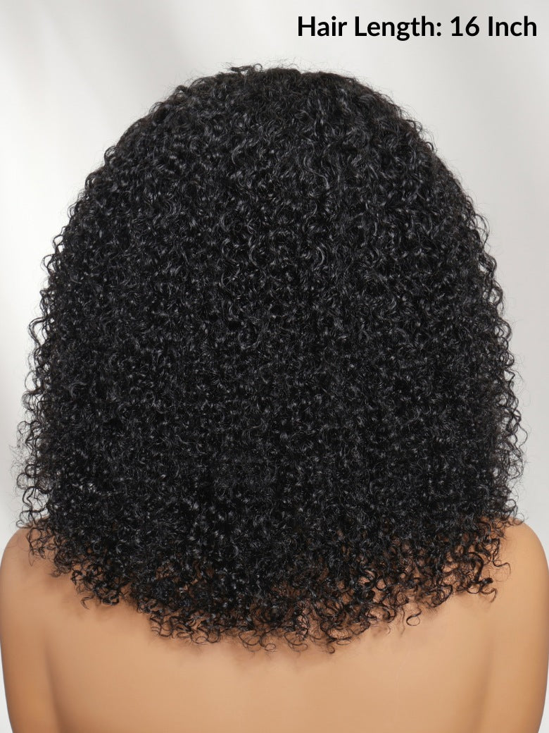 Sunber 200% Density 7x5 Pre Cut Pre-Styled Finger Coils Afro Kinky Curly Lace Wig With Invisi Drawstring