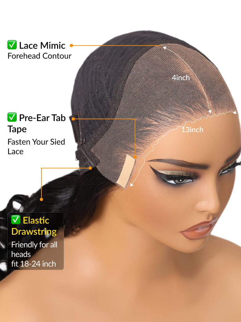 [22''=$135]Sunber 180% Density 13x4 Pre-Everything Loose Wave Glueless Lace Frontal Wig –Feathered Style and Elastic Drawstring Flash Sale