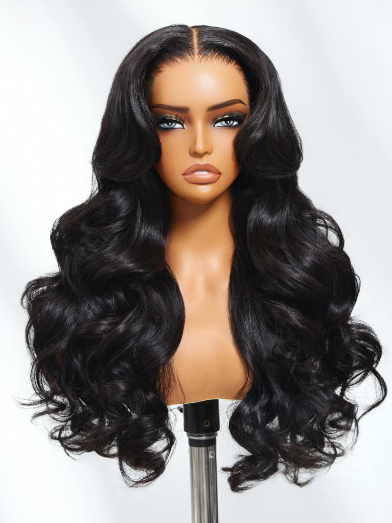 [22''=$135]Sunber 180% Density 13x4 Pre-Everything Loose Wave Glueless Lace Frontal Wig –Feathered Style and Elastic Drawstring Flash Sale