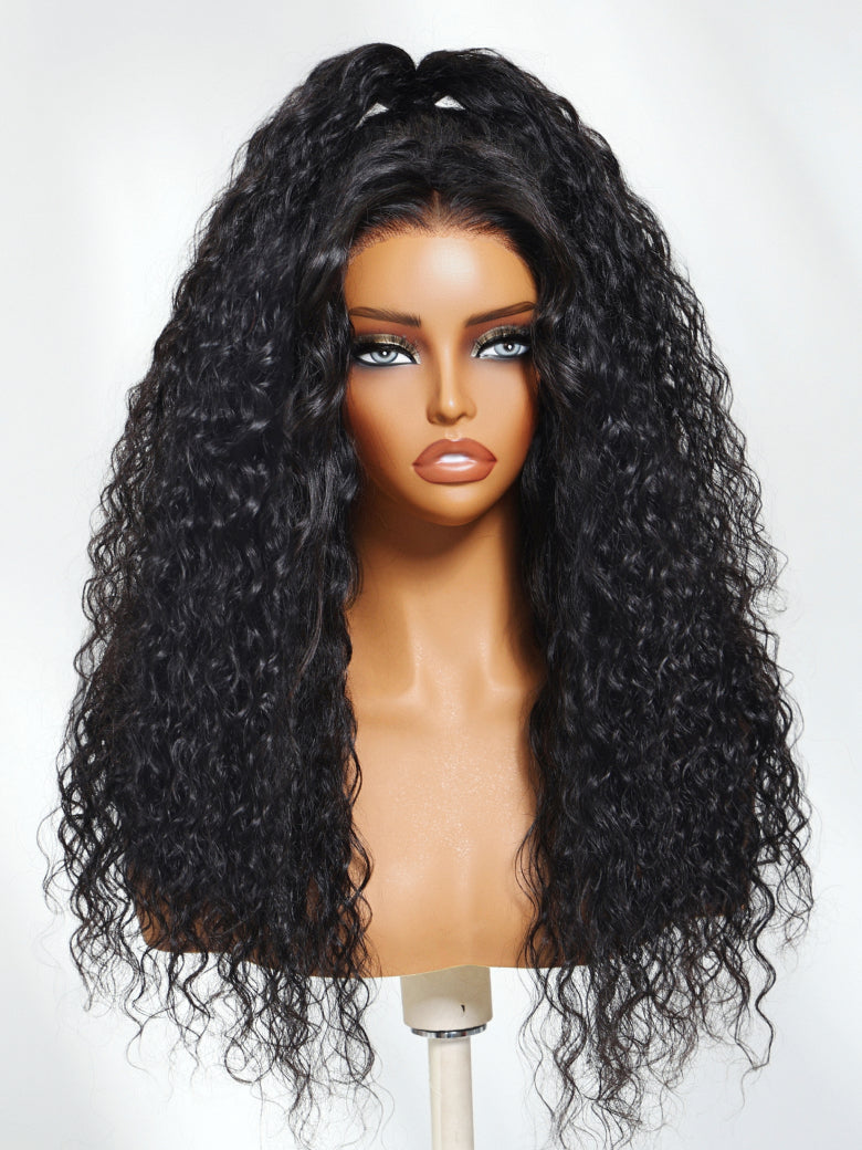 Sunber 7x5/13x6 HD Wet And Wavy Water Wave Bye Bye Knots Pre-Cut Lace Wigs With Elastic Drawstring
