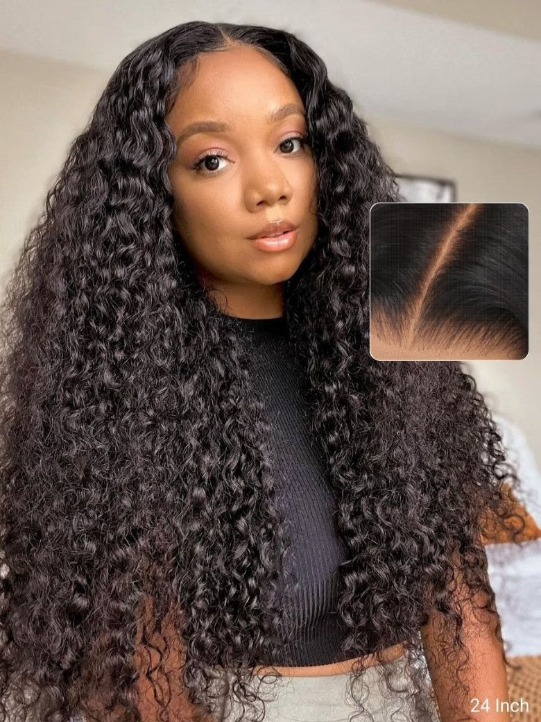 [20''=$139]Sunber 13x6 Pre Cut 180% Density Wet And Wavy Water Wave Natural Black Lace Frontal Wig With Invisi Drawstring Flash Sale