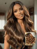 Sunber 7x5 Pre Cut Balayage Highlight Body Wave Lace Wigs With Invisi Drawstring