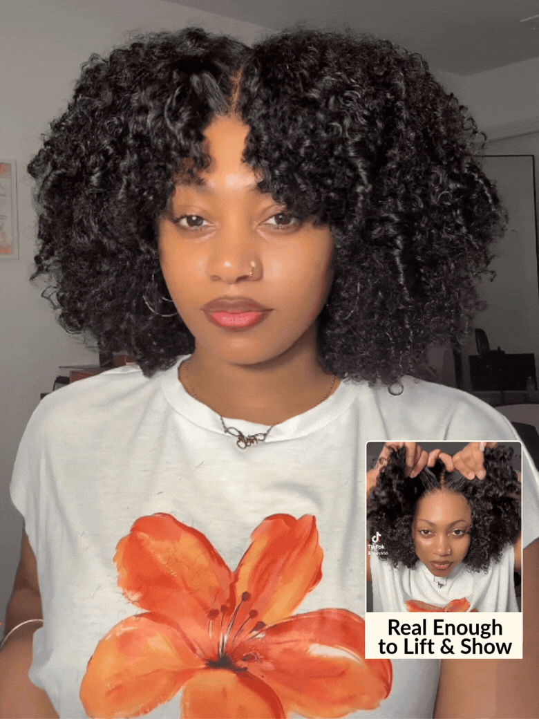 Sunber 200% Density 7x5 Pre Cut Pre-Styled Finger Coils Afro Kinky Curly Lace Wig With Invisi Drawstring