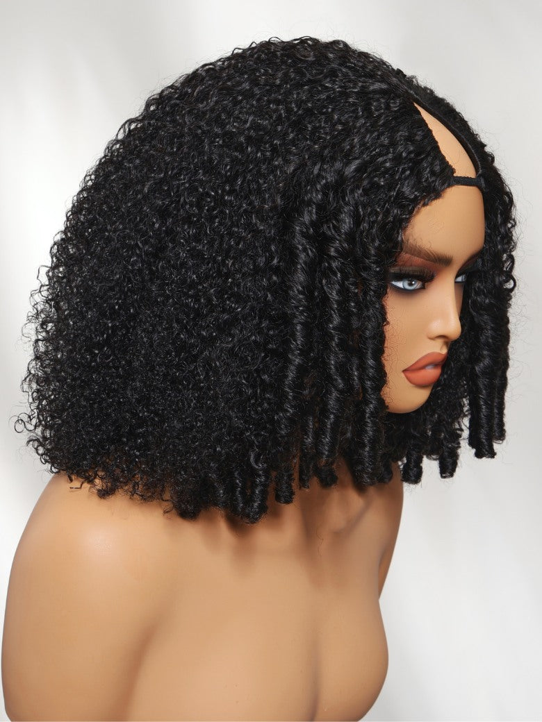Sunber 200% Density 7x5 Pre Cut Pre-Styled Finger Coils Afro Kinky Curly Lace Wig With Invisi Drawstring